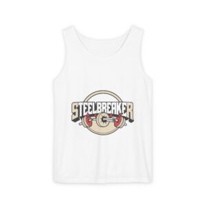 Steelbreaker Weightlifting Tank Top — Retro Barbell Gym Tee