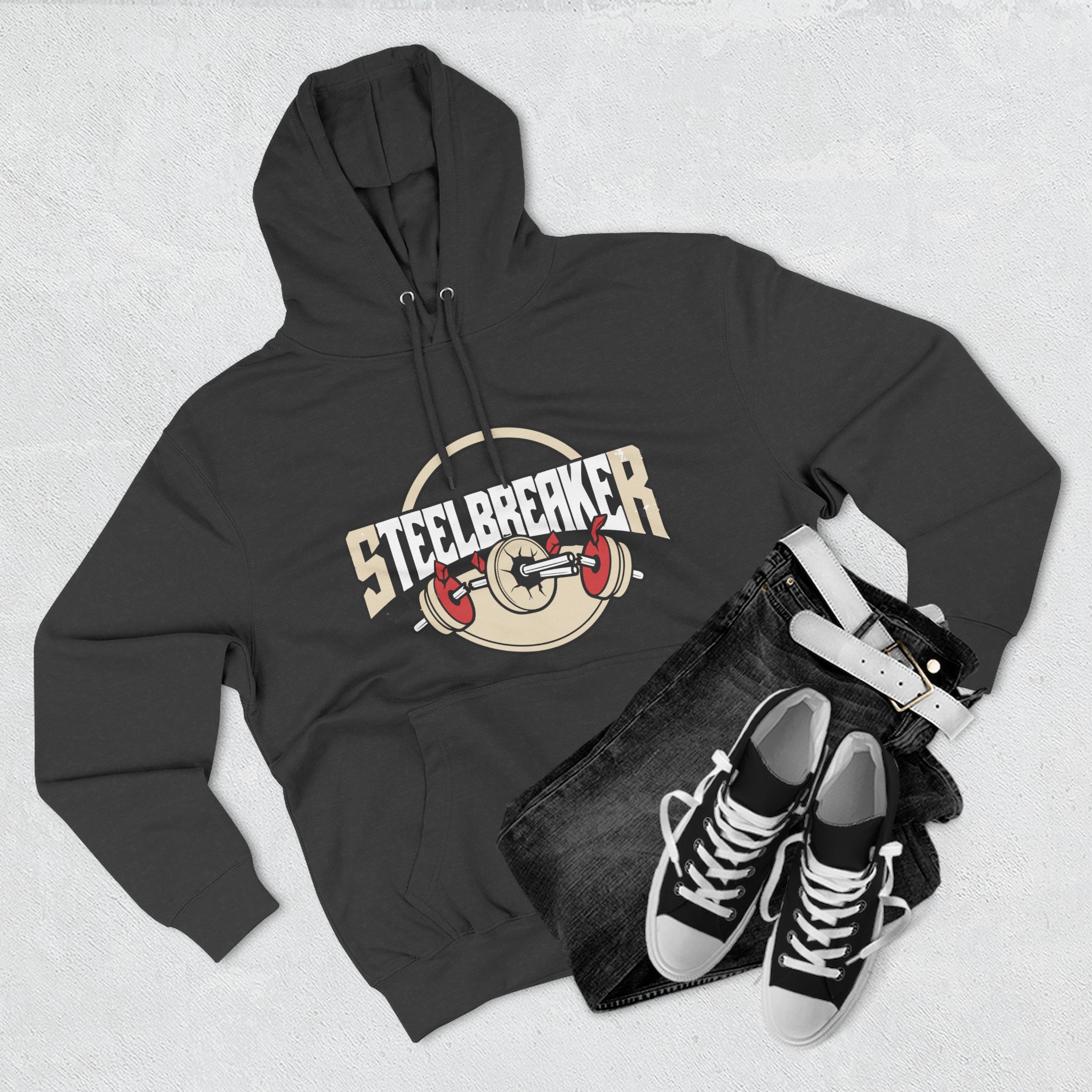 Steelbreaker Hoodie — 'Crack' Weightlifting Gym Pullover – Bild 7