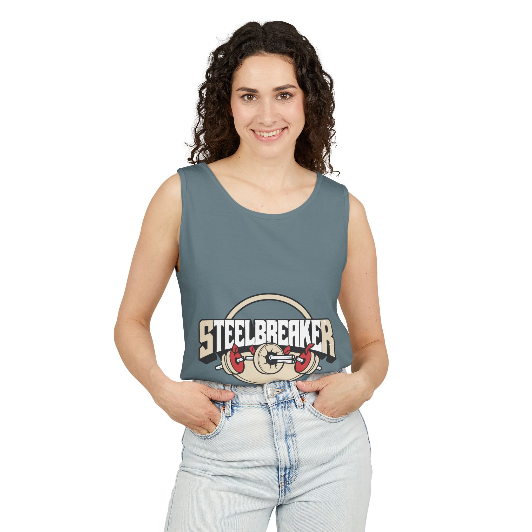 Steelbreaker Weightlifting Tank Top — Retro Barbell Gym Tee – Bild 31